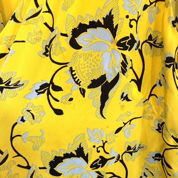 DVF Wrap Dress Maxi Silk Yellow Floral Tie Waist Size 8 READ DESCRIPTION - Picture 7 of 11